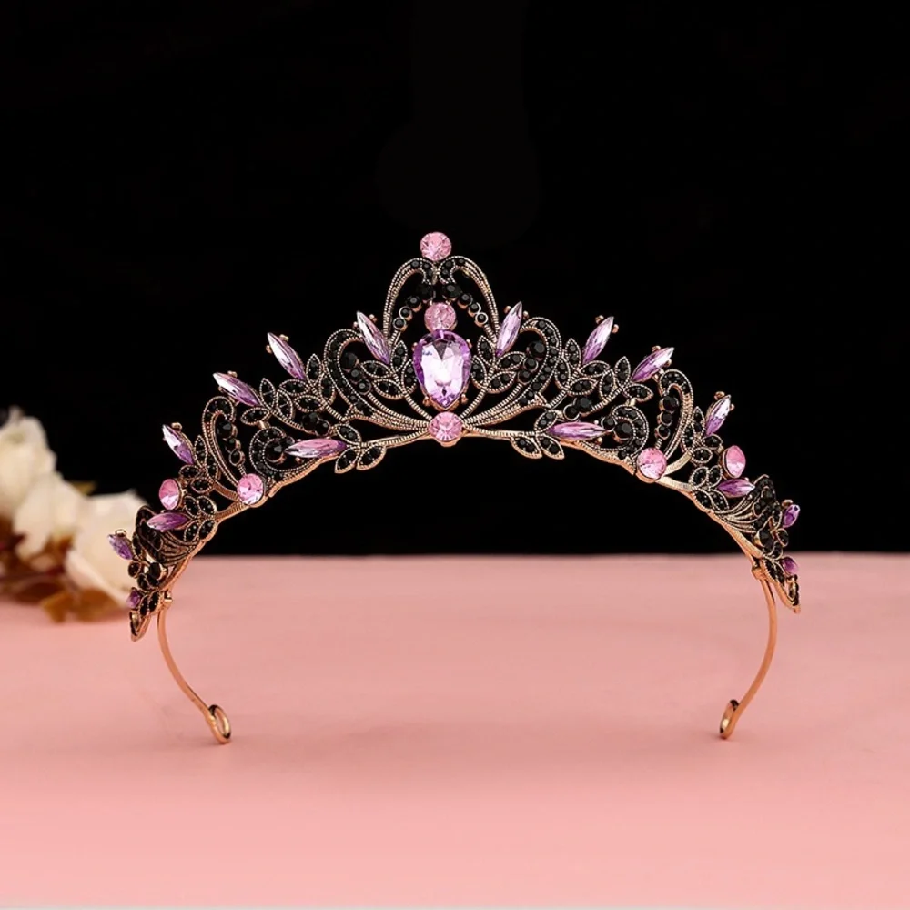 Baroque vintage tiara purple crown wedding Halloween birthday